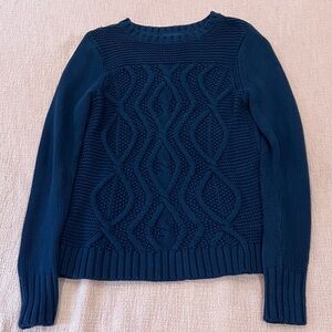 Lands' End med tall Women's Cable Knit drifter Sweater - navy Blue